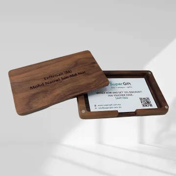 Custom Engraved wooden Card holder Cover