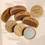 Wooden Comb + Mirror Set Cover