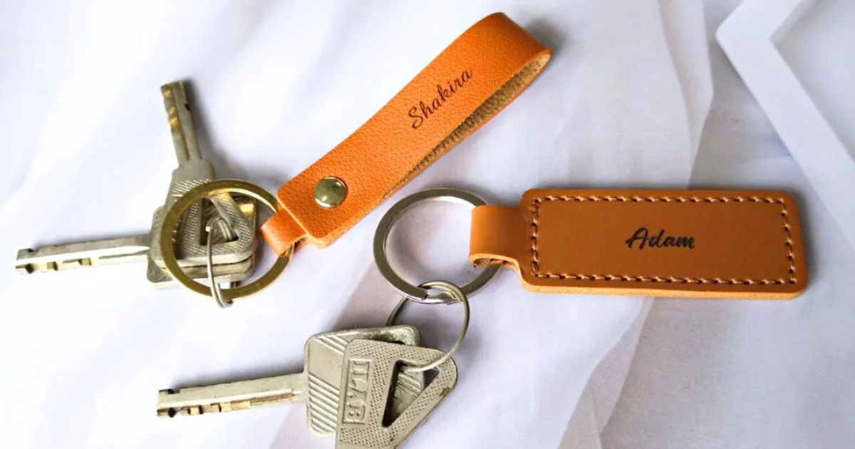 Exquisite Leather Personalised Key Chain - Ukir Kuantan