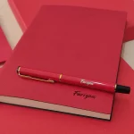 personalised-journal-book-gift-set-red-engrave