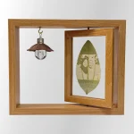 Leaf Art Frame with Miniature Hanging Lamp