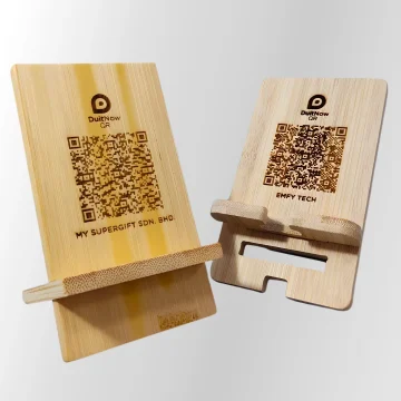 Custom Engraved wooden Display QR Stand