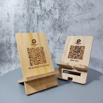 Custom Engraved wooden Display QR Stand