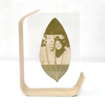 Custom Laser-Engraved Leaf Portrait in Acrylic Stand cover
