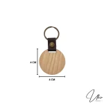 ROUND LEATHER WOOD KEYCHAIN RM13.90