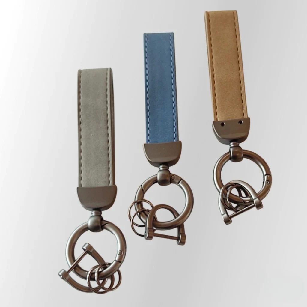 Premium Leather Keychain with Metal ...