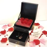 Custom Engraved Necklace with Rose Gift Box 2