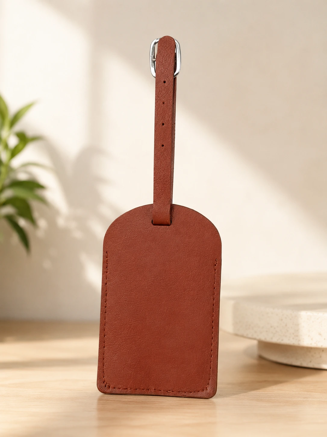 Personalised PU Leather Luggage Tag-BROWN