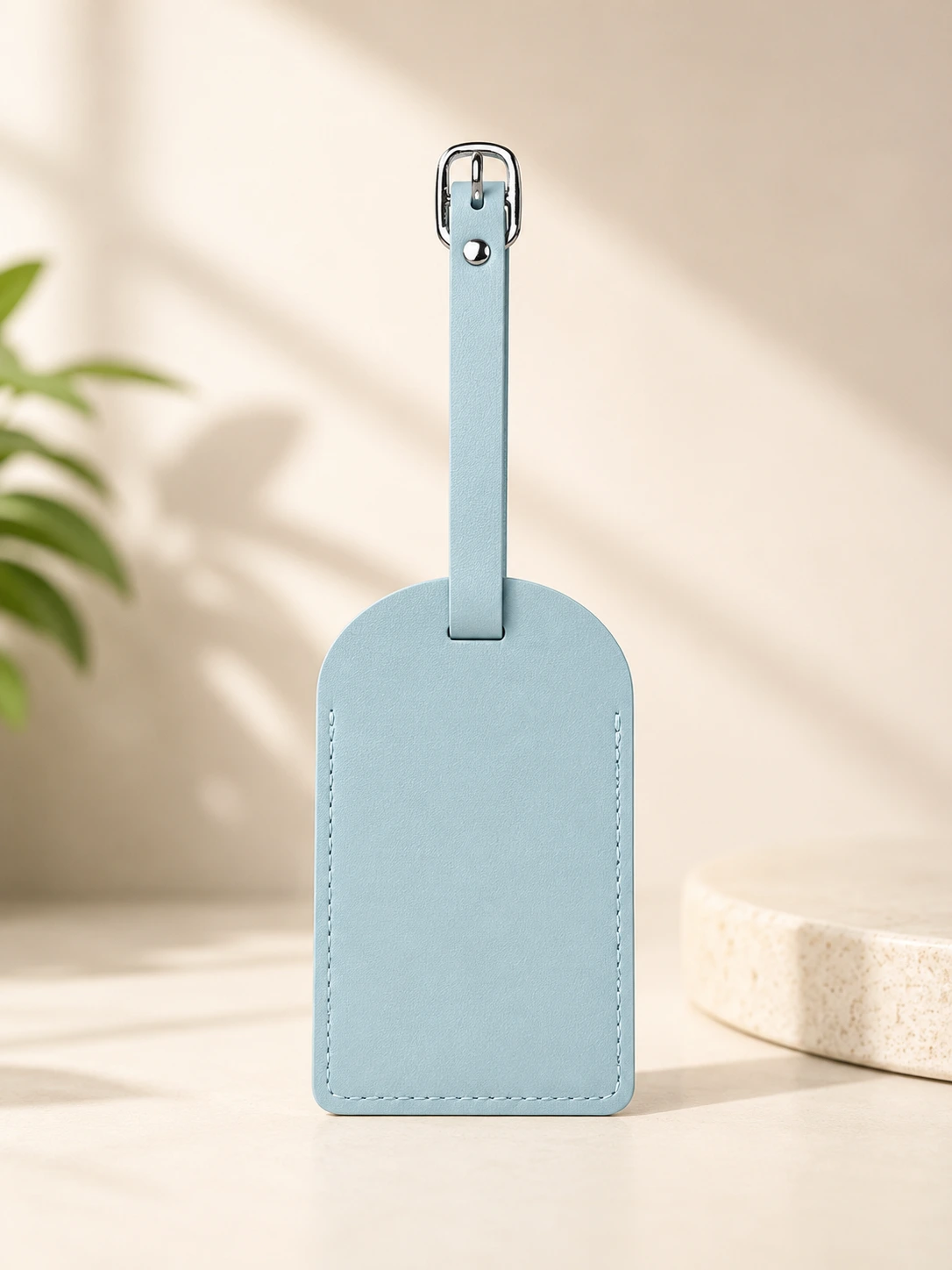 Personalised PU Leather Luggage Tag-LIGHT BLUE
