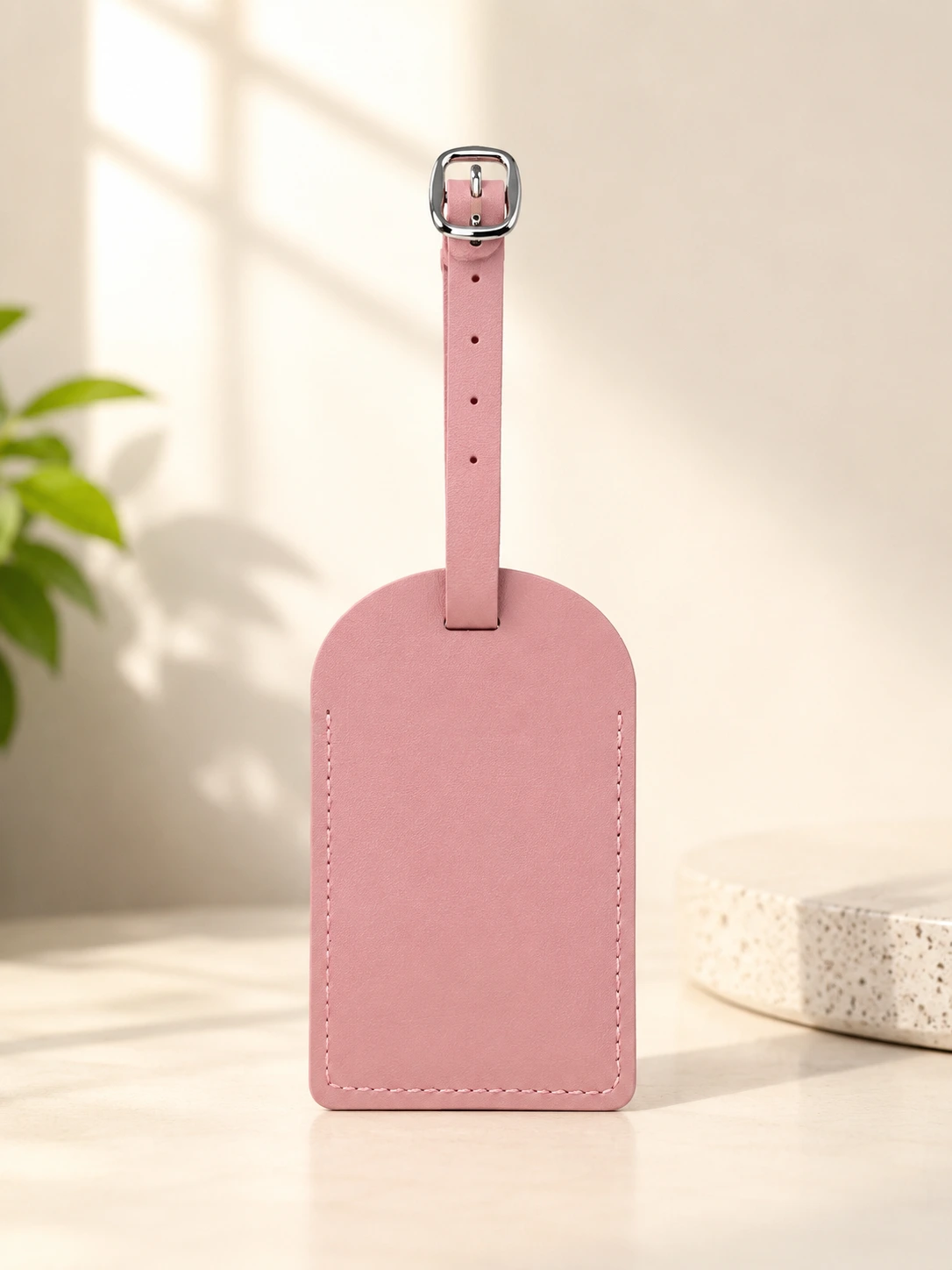 Personalised PU Leather Luggage Tag-PINK