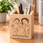 Minimalist Natural Wood Pencil Holder