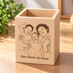 Minimalist Natural Wood Pencil Holder