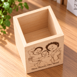 Minimalist Natural Wood Pencil Holder